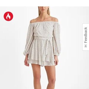 Express White Smocked Tie Front Sundress